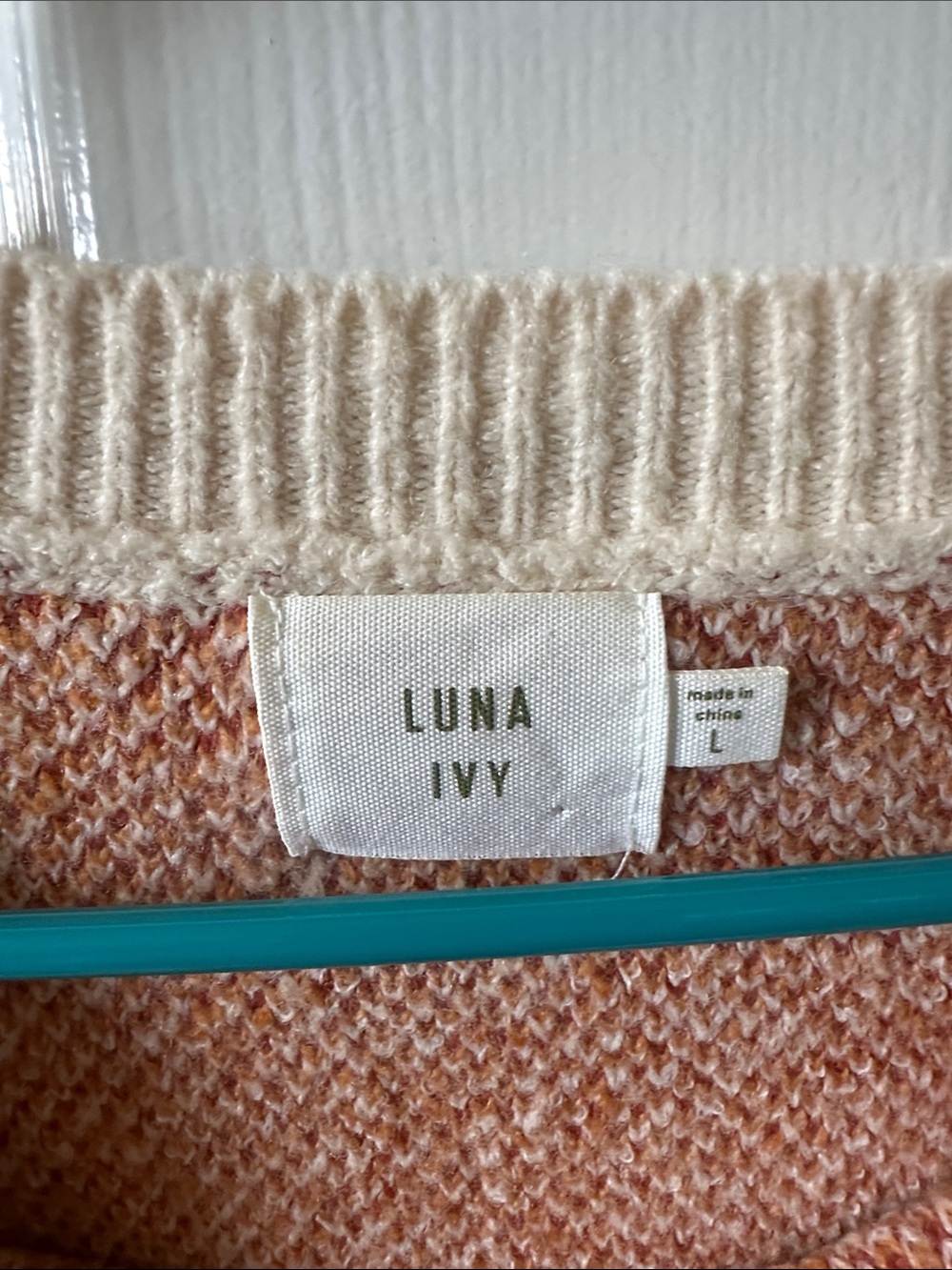 Cream Crewneck Sweater with Rust & Mustard Butterfly Motif - Picture 4 of 4